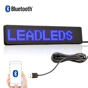  Leadleds Светодиодная автомобильная вывеска, доска объявлений, подключенный по Bluetooth смартфон, программируемый для окон автомобиля, такси, витрины магазина (синий) 23 см
