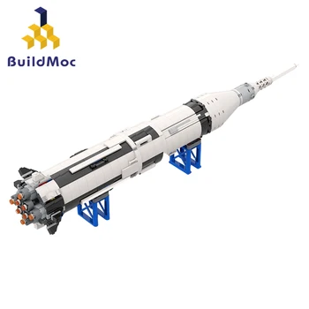  MOC Space Saturn IB Ракета-Носитель Строительный Блок Набор 21309 Средних Размеров Модель Ракеты-носителя Кирпичи Игрушки Для Детей Рождественский Подарок