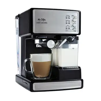  Mr Coffee New Cafe Barista, черный и серебристый, Кофеварка Премиум-класса для Эспрессо/латте/Капучино, Кофемашина