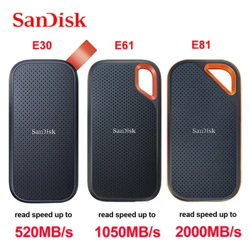  SanDisk SSD E30 E61 E81 Extreme PRO 4 ТБ 2 ТБ 1 ТБ 480 ГБ USB 3.2 Gen 2 Type-A/C Портативный внешний твердотельный накопитель NVME Жесткий диск