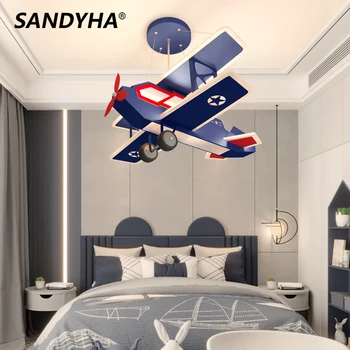  SANDYHA Lamparas Colgantes Para Techo Лампа для детской комнаты, спальни, Светодиодное украшение, Акриловые Люстры в виде самолета