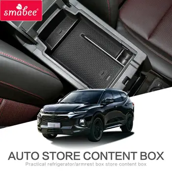  Smabee для Chevrolet Blazer 2019 2020 2021 Центральный подлокотник коробка для хранения аксессуаров центральной консоли Черный ящик для монет Уборка