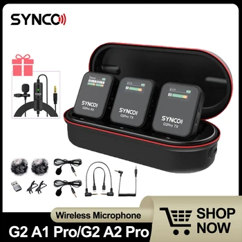  Synco G2 A1 G2 A2 Pro 2.4G Беспроводной Петличный Микрофон Микрофонная Система для Настольной Зеркальной камеры смартфона Мониторинг в реальном времени
