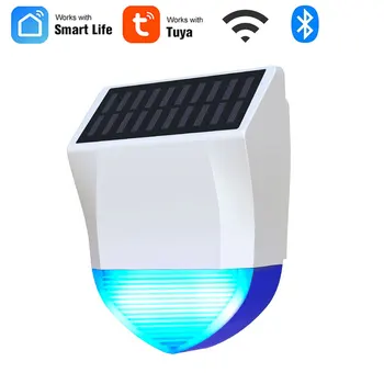  Tuya Smart Life Беспроводной WiFi Bluetooth На Солнечной Энергии Наружный звуковой световой датчик Сирены