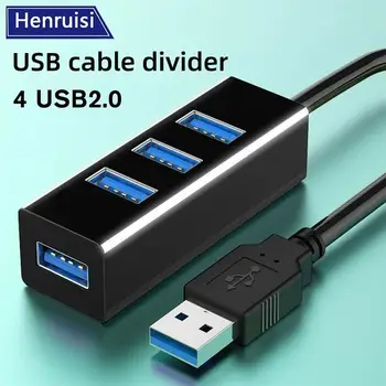  USB 2,0 4 Порта Концентратор Разветвитель Высокоскоростной Мультиразветвитель Мульти USB Адаптер Расширитель Кабель Для Настольных ПК Ноутбук Адаптер USB Концентратор