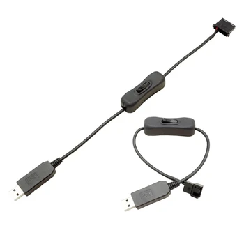  USB to 4Pin PWM Линия усиления от 5 В до 12 В USB-разъем для ПК с вентилятором, разъем адаптера питания, кабель-конвертер с выключателем
