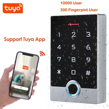  WIFI Tuya APP, Водонепроницаемый Биометрический контроллер доступа по отпечаткам пальцев, Металлическая RFID-карта, клавиатура, Автономная система контроля доступа к двери