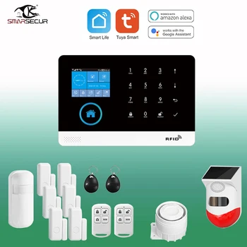  WiFi Сигнализация для домашней охранной системы Tuya Smart House App Control 433 МГц GSM Беспроводная с камерой с датчиком движения