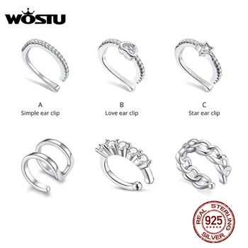  WOSTU Аутентичные серьги-клипсы из стерлингового серебра 925 пробы для женщин, Юбилейная вечеринка, Модные ювелирные изделия, подарок CQE1022