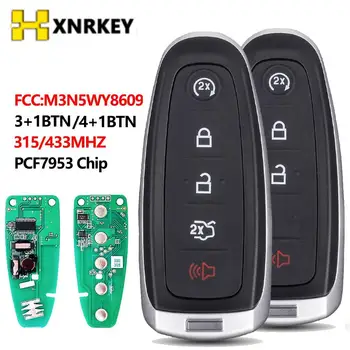 XNRKEY 3+1/4+1 Кнопка дистанционного ключа автомобиля для Ford Explorer Edge Flex C-max Taurus PCF7953 с чипом 315/433 МГц FCC M3N5WY8609