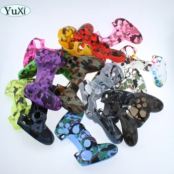  YuXi Высококачественный Камуфляжный Синий, Зеленый, Темно-зеленый, Красный, Фиолетовый Силиконовый Защитный чехол для контроллера PS4