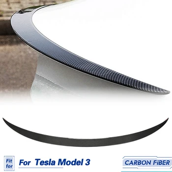  Автомобильный Задний спойлер багажника, крыло из углеродного волокна для Tesla Модель 3 2016-2020 Автогонок, Задний спойлер багажника, крыло для губ, Спойлер