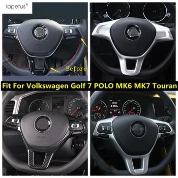  Аксессуары из углеродного волокна ABS для Volkswagen Golf 7 POLO MK6 MK7 Touran, украшение рамы рулевого колеса, отделка интерьера