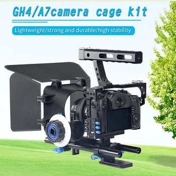  Алюминиевый Комплект Поддержки Видео Ручной Камеры DSLR Cage Set с Матовой Коробкой для последующей фокусировки Для Sony A7S A7 A7R A7RII A7SII GH4