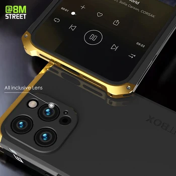  Алюминиевый Металлический Чехол Для Телефона iPhone 11 12 13 14 Pro Max Mini XS MAX XR 7/8 Plus с Металлической Полосой от столкновений, Задняя крышка Из Силикагеля