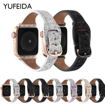  Бархатный Кожаный ремешок YUFEIDA для Apple Watch Ultra Band 49 мм 45 мм 44 мм 38 мм 40 мм 42 мм Браслет для iWatch серии Ultra 876543 Se