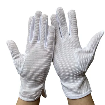  Белые хлопчатобумажные перчатки, 4 шт., нескользящие парадные хлопчатобумажные перчатки с рукояткой, Мужские Женские Перчатки с эластичными манжетами для костюма, униформа полицейского охранника