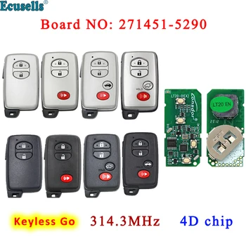  Бесключевой Go Smart Remote Key 314,3 МГц ASK Board 271451-5290 с чипом 4D для Toyota Venza для Lexus RX LS460 GX460