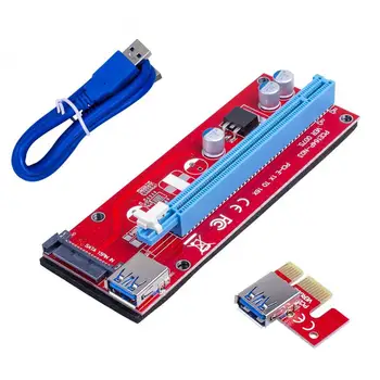  Высокоскоростной USB PCI-E 1X Riser 16X Удлинитель PCI-E Riser USB 3.0 Графическая карта, Выделенный Удлинитель PCIE, Карта-адаптер Для графического процессора