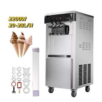  Горячая распродажа, 3 смешанных вкуса, Промышленная автоматическая машина для приготовления мороженого, Торговый автомат, Машина для мягкого мороженого