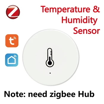  Датчик температуры и влажности Tuya ZigBee в режиме реального времени Работает с Alexa Google Home Smart Home Smart Life/Tuya Smart App Control