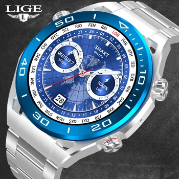  Деловые Смарт-часы LIGE Ultra Mate, мужские смарт-часы с Bluetooth, голосовой помощник, спортивные умные часы с NFC, водонепроницаемые часы для Huawei IOS