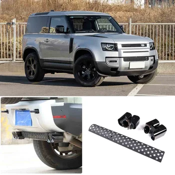  Для 2020-22 Land Rover Defender 90 110, автомобильный стайлинг из нержавеющей стали, крышка выхлопной трубы автомобиля, глушитель, квадратное хвостовое горло, автозапчасти