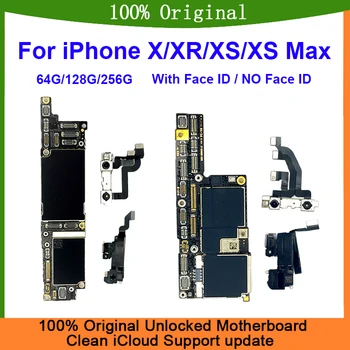  Для iPhone X XR XS Max Материнская плата С идентификатором лица 64g 256g Оригинальная Аутентичная Материнская плата Разблокированная Плата Чистый iCloud Бесплатная Доставка