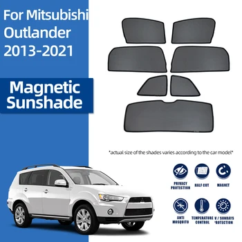  Для Mitsubishi Outlander 2013-2021 Магнитный автомобильный солнцезащитный козырек На Переднее лобовое стекло, шторка на заднее боковое окно, солнцезащитный козырек