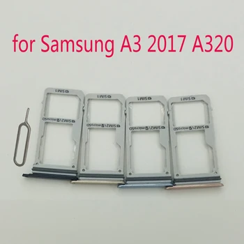  Для Samsung Galaxy A3 2017 A320 A320F A320Y Оригинальный Корпус телефона Новый Адаптер для SIM-карты Micro SD Слот для Держателя Лотка для карт
