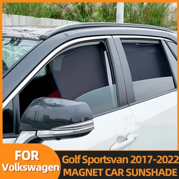  Для Volkswagen VW Golf Sportsvan 2017-2023 Автомобильный солнцезащитный козырек Магнитная шторка на лобовое стекло Спереди и сзади, солнцезащитный козырек на боковое окно