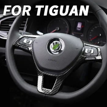  Для Volkswagen VW Tiguan MK2 2016 2017 2018 2019 2020 2021 Декоративная рамка рулевого колеса Автомобиля Наклейки для модификации интерьера