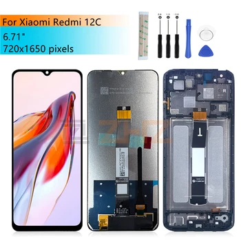  Для Xiaomi Redmi 12C ЖК-дисплей с цифровым преобразователем в сборе с рамкой Для дисплея Redmi 12c Запасные части для ремонта 6,71 