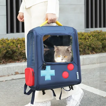  Дышащая сумка для кошек, Дорожная сумка для игровой консоли, Вместительный складной рюкзак, сумка для домашних животных
