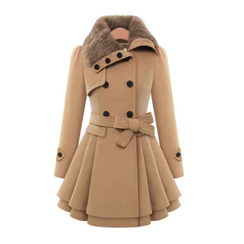 женское длинное пальто с двухрядной пряжкой, пальто, ветровка, женский тренч
