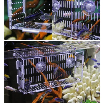  Изолирующий ящик для аквариума, аквариум для разведения мелкой рыбешки, прозрачный акриловый ящик для аквариума с одинарной сеткой и двойной сеткой