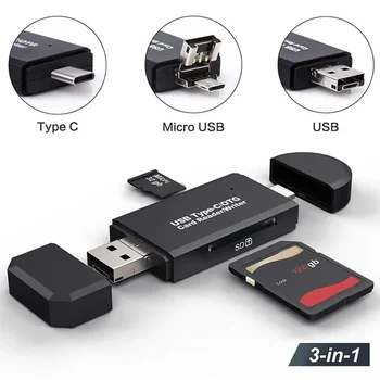  Кард-Ридер USB 3.0 OTG Micro USB Type C Кард-Ридер Lector SD Кард-ридер памяти Для Micro SD TF USB Type-C OTG Cardreader