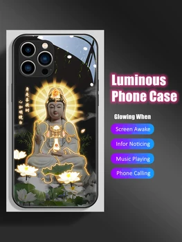  Китайский Будда со Светодиодной Подсветкой, Светящийся Чехол Для Телефона, Подарок Другу на День Рождения для iPhone 11 12 13 14 X Xs Xr Mini Pro Max Plus, Чехол