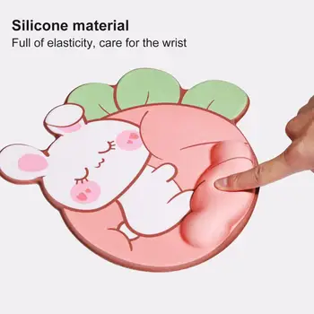  Коврик для мыши с нескользящим дном, устойчивый к поту, эргономичный дизайн, износостойкая подушка для рук с мультяшным рисунком, настольный коврик для мыши для ноутбука