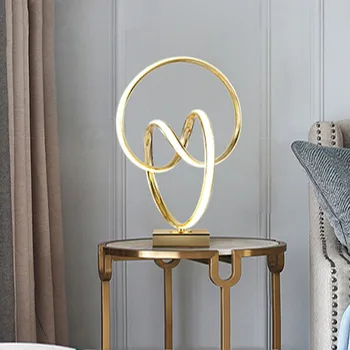  Креативная спальня INS Настольная лампа для гостиной, диван, лампа для декора интерьера, современный минималистичный светодиодный светильник, Роскошное кольцо, прикроватная лампа