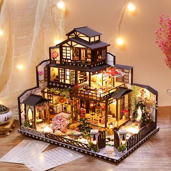  Кукольный домик Casa, Миниатюрный мебельный комплект, Большая Древняя Столица, Деревянные кукольные домики, игрушка для детей, Рождественские подарки