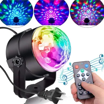  Лазерный проектор 5 Вт RGB LED Crystal Magic Ball сценический эффект, голосовая активация, красочные вращающиеся огни для дискотеки DJ Club KTV
