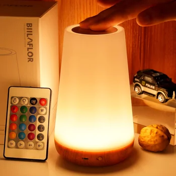  Маленький Ночник RGB, Сенсорное Управление, Регулируемый Диммер, Портативная Прикроватная Лампа, USB-Перезаряжаемая Лампа