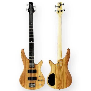  Мануфактура OEM 4 струнная 24 ладовая бас-гитара из дерева вяз дешевая электрическая бас-гитара для начинающих взрослых детей