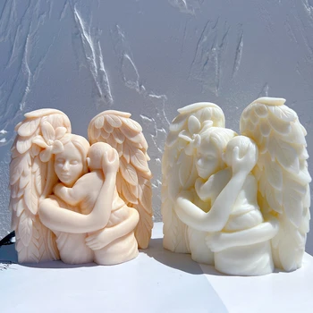  Мать со статуэткой младенца, Силиконовая форма, скульптура Ангела и ребенка, форма для свечи из соевого воска, Греческая статуэтка для домашнего декора