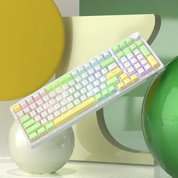  Механическая клавиатура 99 клавиш RGB Полноцветная подсветка DIY Shaft Replacemen с подсветкой для игровой клавиатуры PBT Keycaps PC Ноутбук