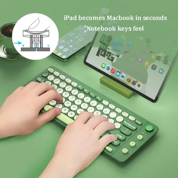  Мини-клавиатура Беспроводная Bluetooth, трехрежимная бесшумная полноразмерная беспроводная клавиатура и мышь Gamer Combo для ноутбука, настольного компьютера