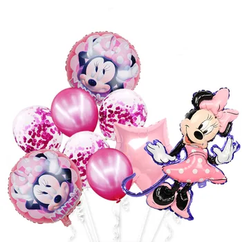  Минни Маус фольгированные воздушные шары Микки 1st birthday party украшения детский баллон номер 1 globos baby shower конфетти латексный шар игрушка