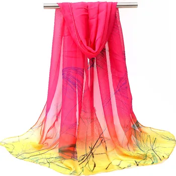 Многоцветный Градиентный шифоновый шарф с леопардовым принтом, Женская Длинная шаль с принтом 2023, Весенне-летняя Бандана, Элегантная накидка