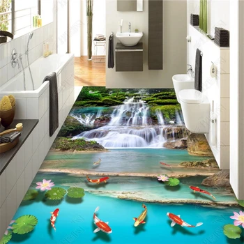  Модные классические водонепроницаемые обои beibehang, водопад, водные сны, джунгли, 3D роспись пола, обои для домашнего декора